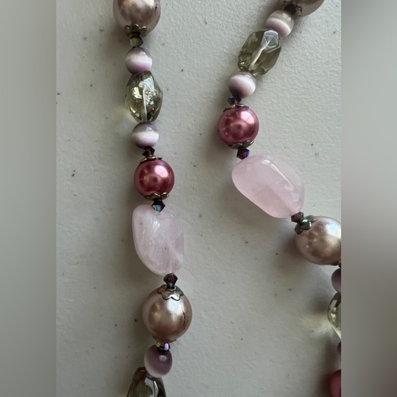 📿ANTHROPOLOGIE Purple💜Pink💗 Semi-Precious Stones & Beads Necklace NEW - Picture 6 of 6